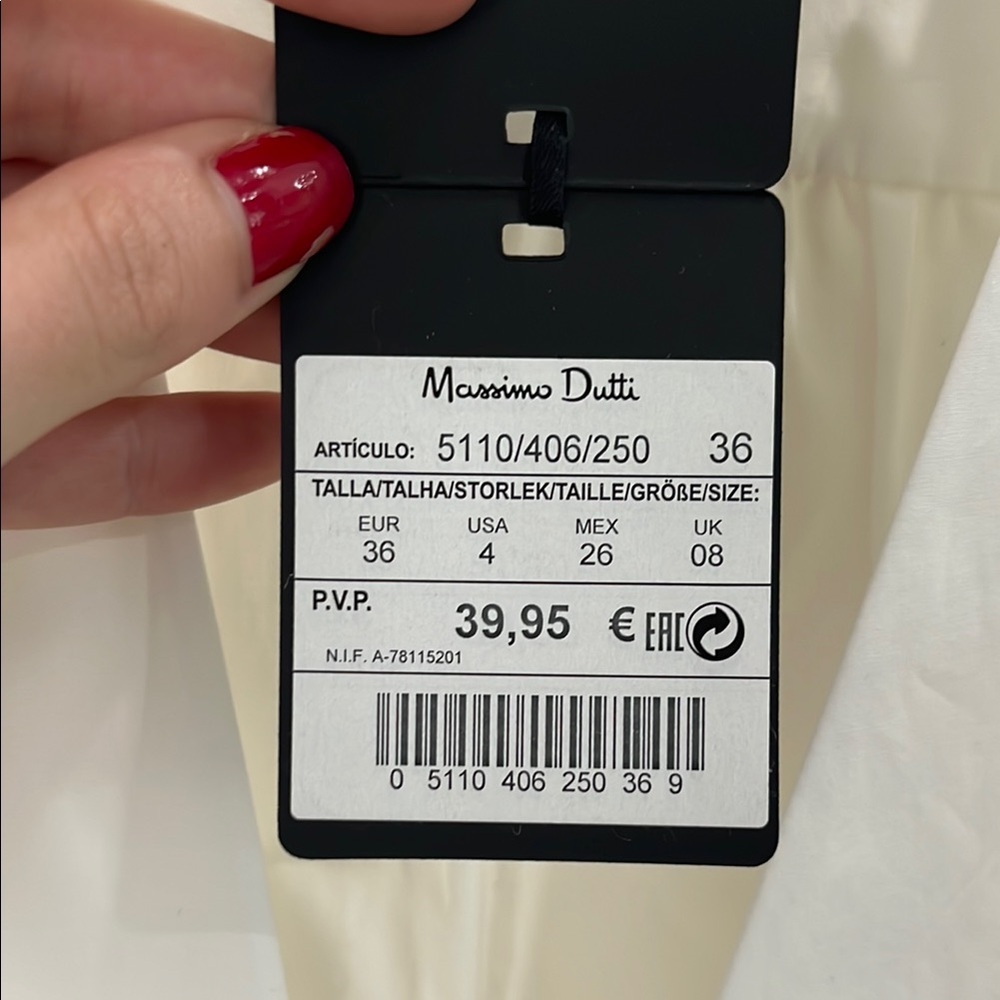 Massimo Dutti White Wrap Blouse - Picture 3 of 3